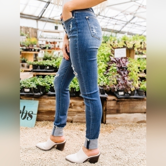 Judy Blue Skinny Cuffed High Rise Jeans Size‎  5/27 - Picture 11 of 13